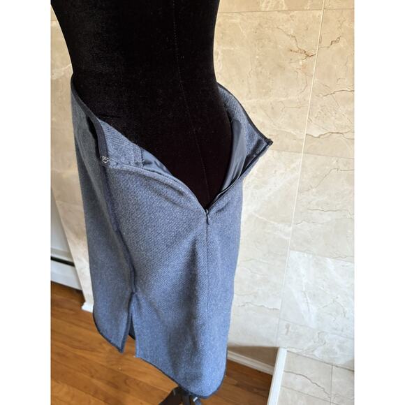 VTG Giorgio Sant’Angelo Wool Wrap Skirt 4 Blue Piping, Dark Academia Office Twee - Picture 11 of 12